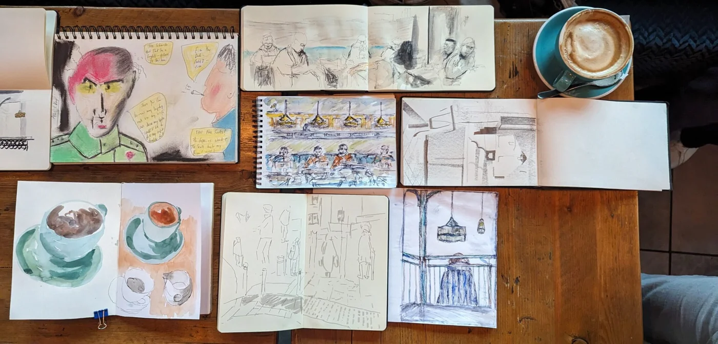 Sketches and artwork from our visit to 200 degrees, Whitechapel