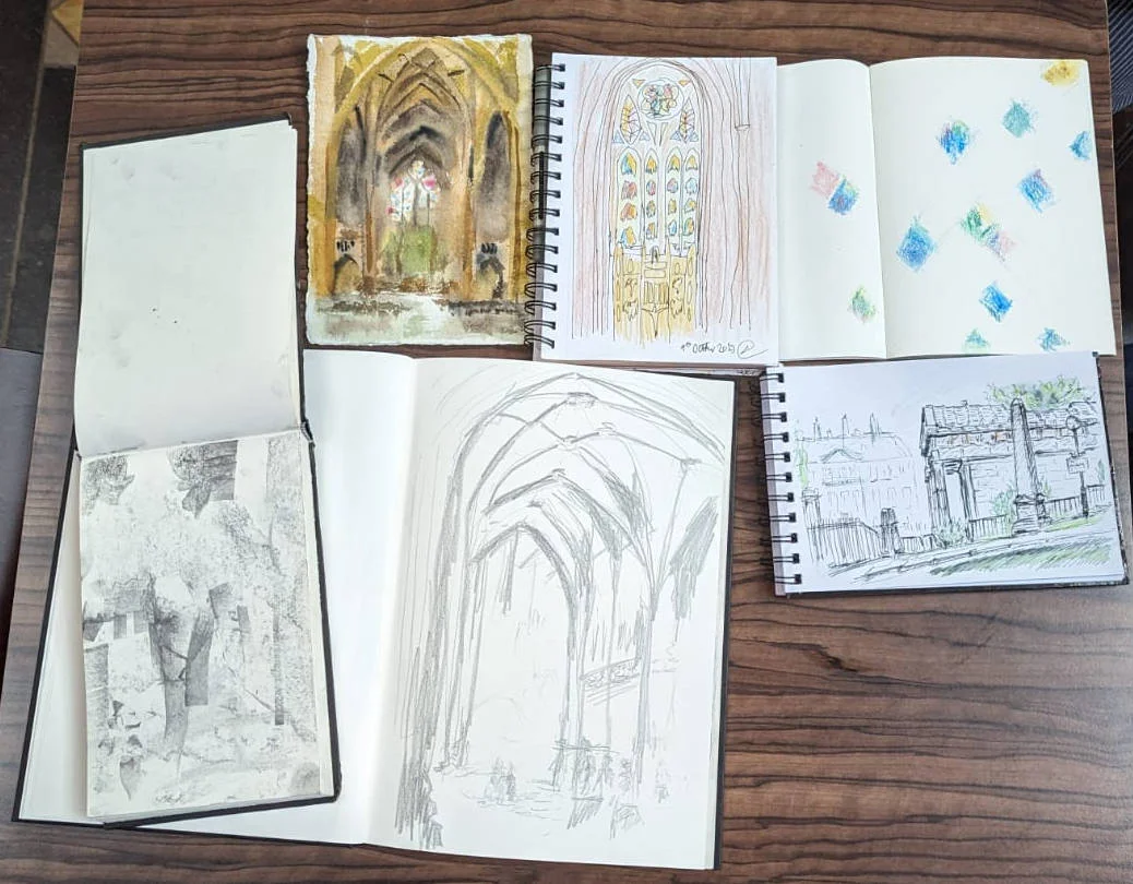 Sketches and artwork from our visit to Anglican Cathedral