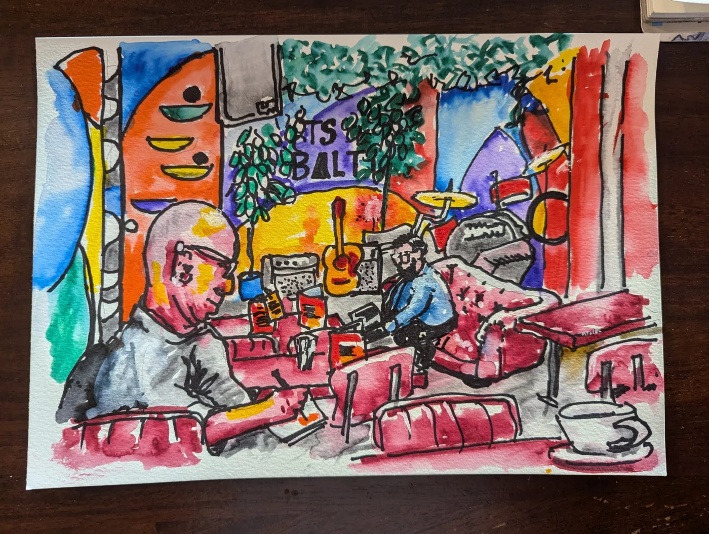 Sketches and artwork from our visit to Arts Bar Baltic