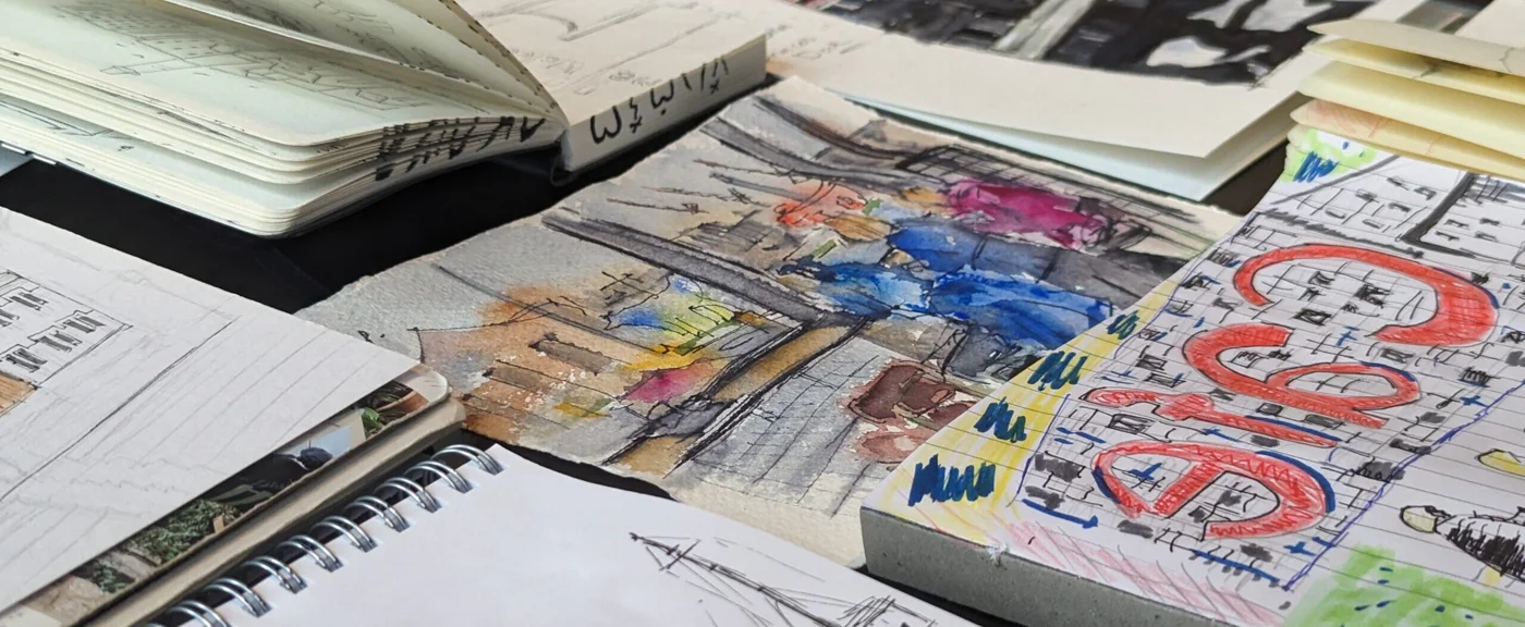Sketches and artwork from our visit to Cafe at Museum of Liverpool