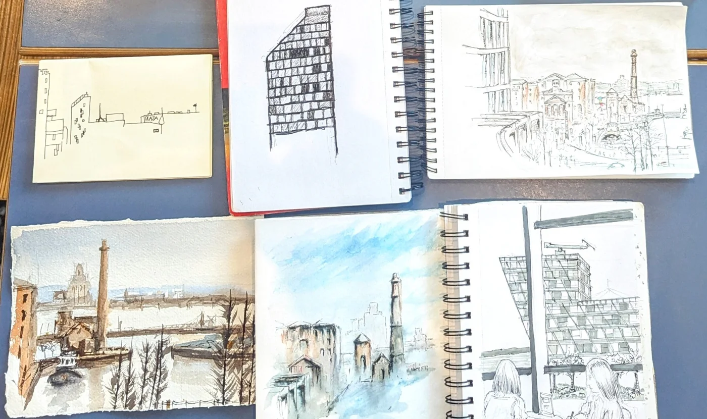 Sketches and artwork from our visit to John Lewis Café