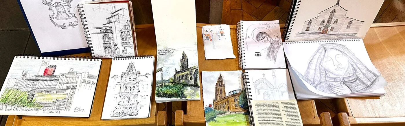 Sketches and artwork from our visit to Liverpool Parish Church