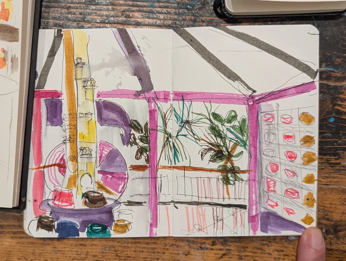 Sketches and artwork from our visit to Lush