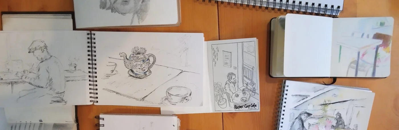 Sketches and artwork from our visit to Paper Cup Cafe