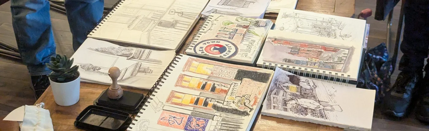 Sketches and artwork from our visit to Ph Hostel