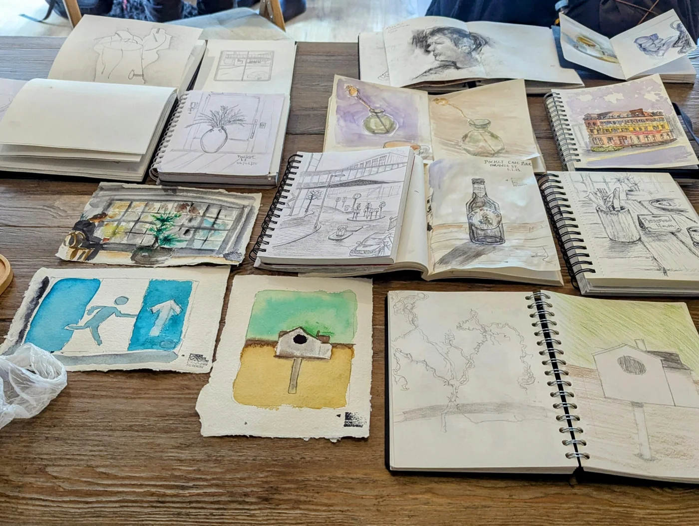 Sketches and artwork from our visit to Pocket