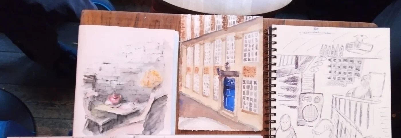 Sketches and artwork from our visit to Shenanigans
