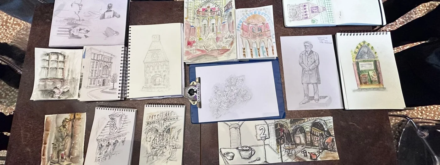 Sketches and artwork from our visit to Victoria Building
